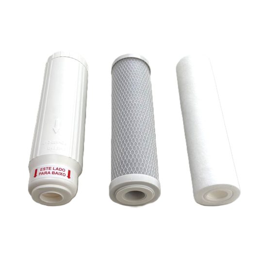 Kit de reposição de cartuchos de PP, Carvão ativado e Resina de mista para filtro Desminera